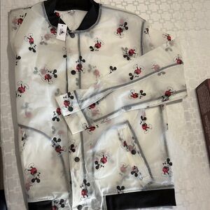 Disney Mickey Mouse Transparent Rain Coat with Black Accents